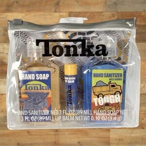 Tonka Kids Gift Set Hand Soap 3 fl oz, Lip Balm 0.12 oz Kit In w/Travel Bag |NEW